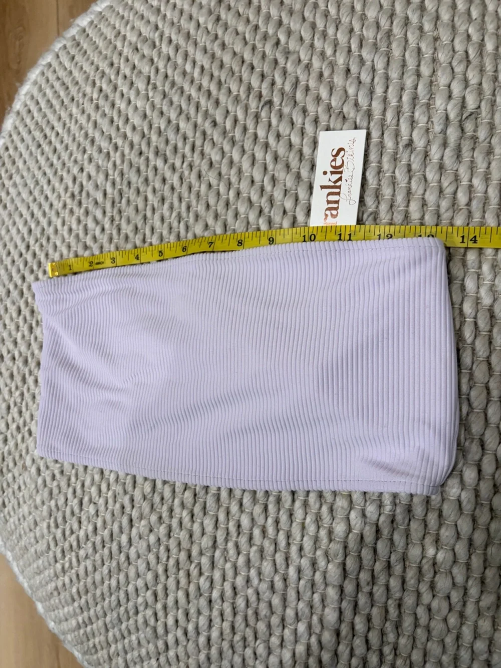 Frankies Bikinis Jenna Ribbed Bandeau Bikini Top Size Large